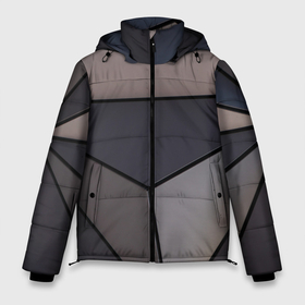 Мужская зимняя куртка 3D с принтом Тёмный треугольный паттерн в Санкт-Петербурге, верх — 100% полиэстер; подкладка — 100% полиэстер; утеплитель — 100% полиэстер | длина ниже бедра, свободный силуэт Оверсайз. Есть воротник-стойка, отстегивающийся капюшон и ветрозащитная планка. 

Боковые карманы с листочкой на кнопках и внутренний карман на молнии. | 