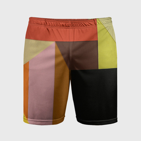 Мужские шорты спортивные с принтом Геометрическое множество разноцветных фигуры в Кировске,  |  | 