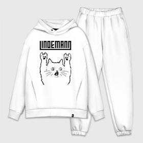 Мужской костюм oversize хлопок с принтом Lindemann   rock cat в Кировске,  |  | Тематика изображения на принте: 