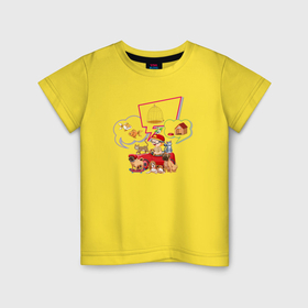 Детская футболка хлопок с принтом Домашние питомцы в Кировске, 100% хлопок | круглый вырез горловины, полуприлегающий силуэт, длина до линии бедер | 