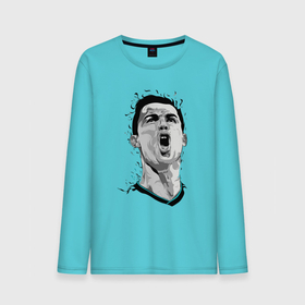 Мужской лонгслив хлопок с принтом Scream Ronaldo в Санкт-Петербурге, 100% хлопок |  | 