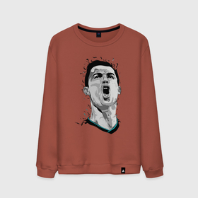 Мужской свитшот хлопок с принтом Scream Ronaldo в Курске, 100% хлопок |  | 