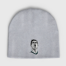 Мужская шапка демисезонная с принтом Scream Ronaldo в Новосибирске,  |  | Тематика изображения на принте: 