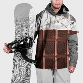 Накидка на куртку 3D с принтом Темная плитка шоколада в обертке , 100% полиэстер |  | Тематика изображения на принте: 