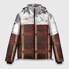 Мужская зимняя куртка 3D с принтом Темная плитка шоколада в обертке в Тюмени, верх — 100% полиэстер; подкладка — 100% полиэстер; утеплитель — 100% полиэстер | длина ниже бедра, свободный силуэт Оверсайз. Есть воротник-стойка, отстегивающийся капюшон и ветрозащитная планка. 

Боковые карманы с листочкой на кнопках и внутренний карман на молнии. | 