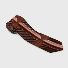Галстук 3D с принтом Темная плитка шоколада в обертке в Екатеринбурге, 100% полиэстер | Длина 148 см; Плотность 150-180 г/м2 | 