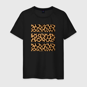 Мужская футболка хлопок с принтом Леопардовые полосы в Екатеринбурге, 100% хлопок | прямой крой, круглый вырез горловины, длина до линии бедер, слегка спущенное плечо. | 