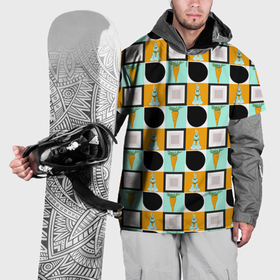 Накидка на куртку 3D с принтом Зайка и морковка, геометрический паттерн в Новосибирске, 100% полиэстер |  | Тематика изображения на принте: 