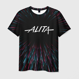 Мужская футболка 3D с принтом Alita infinity , 100% полиэфир | прямой крой, круглый вырез горловины, длина до линии бедер | 