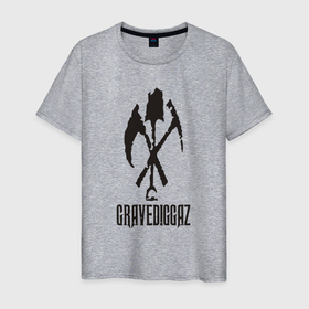 Мужская футболка хлопок с принтом Gravediggaz style в Петрозаводске, 100% хлопок | прямой крой, круглый вырез горловины, длина до линии бедер, слегка спущенное плечо. | 
