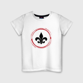 Детская футболка хлопок с принтом Символ Saints Row и красная краска вокруг в Белгороде, 100% хлопок | круглый вырез горловины, полуприлегающий силуэт, длина до линии бедер | Тематика изображения на принте: 
