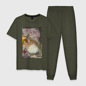 Мужская пижама хлопок с принтом Autumn в Белгороде, 100% хлопок | брюки и футболка прямого кроя, без карманов, на брюках мягкая резинка на поясе и по низу штанин
 | Тематика изображения на принте: 