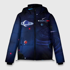 Мужская зимняя куртка 3D с принтом Космос, планеты, ракета в Петрозаводске, верх — 100% полиэстер; подкладка — 100% полиэстер; утеплитель — 100% полиэстер | длина ниже бедра, свободный силуэт Оверсайз. Есть воротник-стойка, отстегивающийся капюшон и ветрозащитная планка. 

Боковые карманы с листочкой на кнопках и внутренний карман на молнии. | 