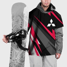 Накидка на куртку 3D с принтом Mitsubishi fast lines в Тюмени, 100% полиэстер |  | 
