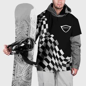 Накидка на куртку 3D с принтом Genesis racing flag в Санкт-Петербурге, 100% полиэстер |  | 