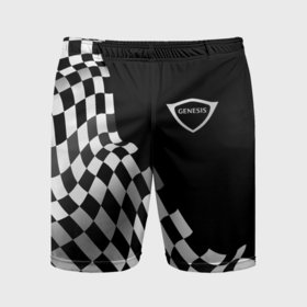 Мужские шорты спортивные с принтом Genesis racing flag в Белгороде,  |  | Тематика изображения на принте: 