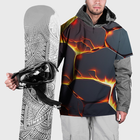 Накидка на куртку 3D с принтом Огонь из разломленных плит в Кировске, 100% полиэстер |  | Тематика изображения на принте: 