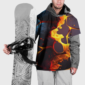 Накидка на куртку 3D с принтом ВЫтекающая лава из плит , 100% полиэстер |  | 