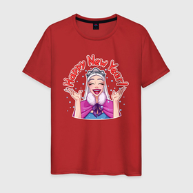 Мужская футболка хлопок с принтом Снежная королева   Новый год в Санкт-Петербурге, 100% хлопок | прямой крой, круглый вырез горловины, длина до линии бедер, слегка спущенное плечо. | 