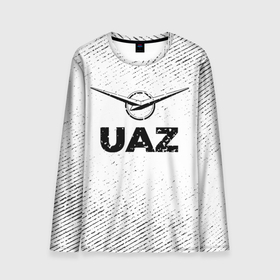 Мужской лонгслив 3D с принтом UAZ с потертостями на светлом фоне в городе Новоалтайск, 100% полиэстер | длинные рукава, круглый вырез горловины, полуприлегающий силуэт | 