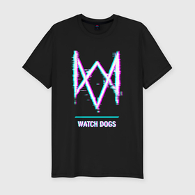 Мужская футболка хлопок Slim с принтом Watch Dogs в стиле glitch и баги графики в Белгороде, 92% хлопок, 8% лайкра | приталенный силуэт, круглый вырез ворота, длина до линии бедра, короткий рукав | 