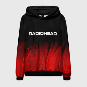 Мужская толстовка 3D с принтом Radiohead red plasma в Новосибирске, 100% полиэстер | двухслойный капюшон со шнурком для регулировки, мягкие манжеты на рукавах и по низу толстовки, спереди карман-кенгуру с мягким внутренним слоем. | 