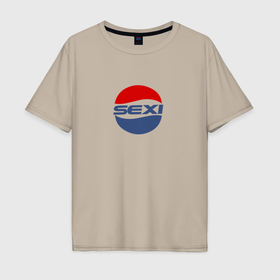 Мужская футболка хлопок Oversize с принтом Pepsi sexi в Екатеринбурге, 100% хлопок | свободный крой, круглый ворот, “спинка” длиннее передней части | Тематика изображения на принте: 