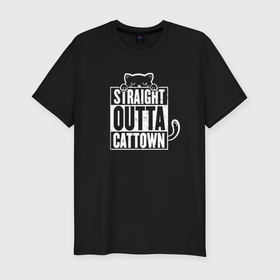 Мужская футболка хлопок Slim с принтом Прямо из кошачьего города в Петрозаводске, 92% хлопок, 8% лайкра | приталенный силуэт, круглый вырез ворота, длина до линии бедра, короткий рукав | 
