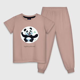 Детская пижама хлопок с принтом Забавный малыш панды в Курске, 100% хлопок |  брюки и футболка прямого кроя, без карманов, на брюках мягкая резинка на поясе и по низу штанин
 | Тематика изображения на принте: 