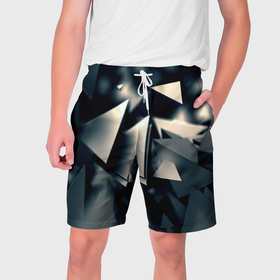 Мужские шорты 3D с принтом dark abstraction в Тюмени,  полиэстер 100% | прямой крой, два кармана без застежек по бокам. Мягкая трикотажная резинка на поясе, внутри которой широкие завязки. Длина чуть выше колен | Тематика изображения на принте: 