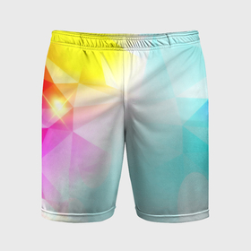 Мужские шорты спортивные с принтом gradient colors geometry в Тюмени,  |  | Тематика изображения на принте: 