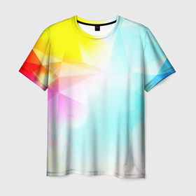 Мужская футболка 3D с принтом gradient colors geometry в Кировске, 100% полиэфир | прямой крой, круглый вырез горловины, длина до линии бедер | 