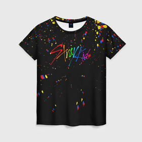 Женская футболка 3D с принтом Stray Kids K Idols Ли Ноу , 100% полиэфир ( синтетическое хлопкоподобное полотно) | прямой крой, круглый вырез горловины, длина до линии бедер | 