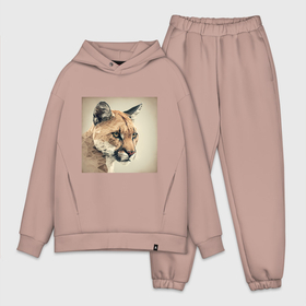 Мужской костюм oversize хлопок с принтом Пума  мозаика в Ухте,  |  | 