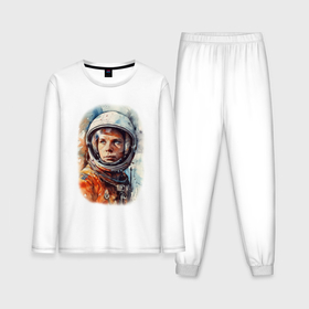 Мужская пижама с лонгсливом хлопок с принтом Первый в космосе   Гагарин в Екатеринбурге,  |  | 