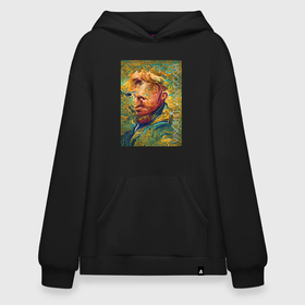 Худи SuperOversize хлопок с принтом Vincent van Gogh   self portrait   neural network в Екатеринбурге, 70% хлопок, 30% полиэстер, мягкий начес внутри | карман-кенгуру, эластичная резинка на манжетах и по нижней кромке, двухслойный капюшон
 | 
