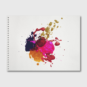 Альбом для рисования с принтом Размазанные краски , 100% бумага
 | матовая бумага, плотность 200 мг. | 