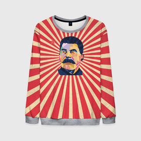 Мужской свитшот 3D с принтом Сталин полигональный в Тюмени, 100% полиэстер с мягким внутренним слоем | круглый вырез горловины, мягкая резинка на манжетах и поясе, свободная посадка по фигуре | 