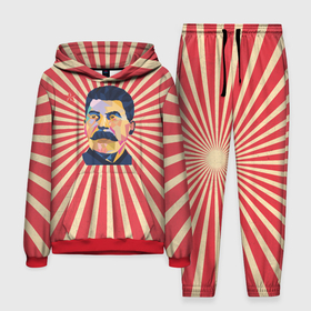 Мужской костюм с толстовкой 3D с принтом Сталин полигональный в Курске,  |  | Тематика изображения на принте: 