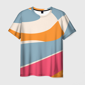 Мужская футболка 3D с принтом Разноцветная абстракция в стиле модерн , 100% полиэфир | прямой крой, круглый вырез горловины, длина до линии бедер | Тематика изображения на принте: 