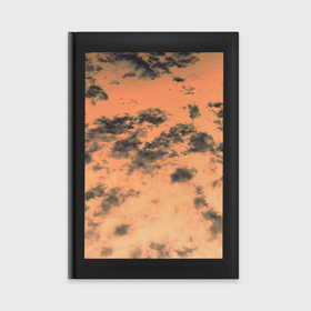 Ежедневник с принтом Закат и черные облака в Тюмени,  |  | Тематика изображения на принте: 
