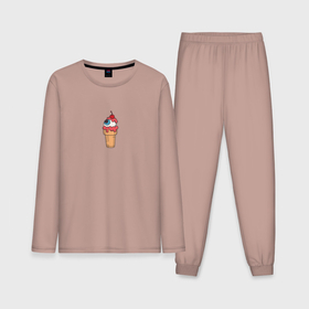 Мужская пижама с лонгсливом хлопок с принтом Глаз в стаканчике для мороженого в Курске,  |  | 