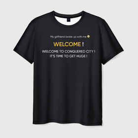 Мужская футболка 3D с принтом Welcome to conquered city в Тюмени, 100% полиэфир | прямой крой, круглый вырез горловины, длина до линии бедер | Тематика изображения на принте: 