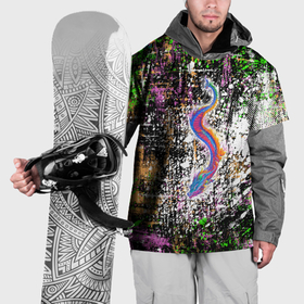 Накидка на куртку 3D с принтом Абстрактный рисунок разноцветного дракона , 100% полиэстер |  | Тематика изображения на принте: 