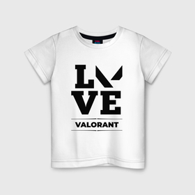 Детская футболка хлопок с принтом Valorant love classic , 100% хлопок | круглый вырез горловины, полуприлегающий силуэт, длина до линии бедер | 