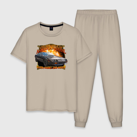 Мужская пижама хлопок с принтом Маслкар Chevrolet Camaro 1983 года , 100% хлопок | брюки и футболка прямого кроя, без карманов, на брюках мягкая резинка на поясе и по низу штанин
 | 