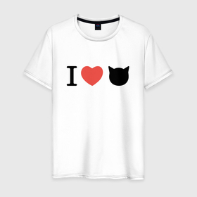 Мужская футболка хлопок с принтом любителям котиков в Тюмени, 100% хлопок | прямой крой, круглый вырез горловины, длина до линии бедер, слегка спущенное плечо. | Тематика изображения на принте: 