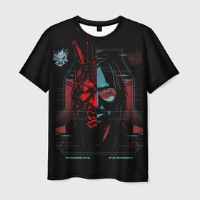 Мужская футболка 3D с принтом Cyberpunk 2077 johnny samurai в Кировске, 100% полиэфир | прямой крой, круглый вырез горловины, длина до линии бедер | 