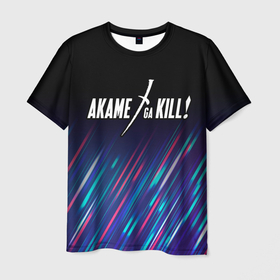 Мужская футболка 3D с принтом Akame ga Kill stream , 100% полиэфир | прямой крой, круглый вырез горловины, длина до линии бедер | 