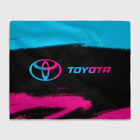 Плед 3D с принтом Toyota   neon gradient: надпись и символ в Петрозаводске, 100% полиэстер | закругленные углы, все края обработаны. Ткань не мнется и не растягивается | 